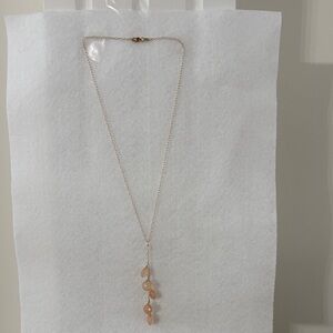 10K Yellow Gold Pink Chalcedony Necklace